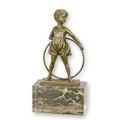 A BRONZE SCULPTURE OF THE HOOP GIRL