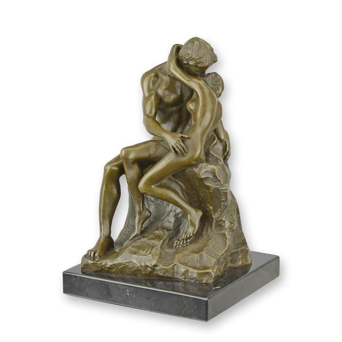 A BRONZE SCULPTURE OF THE KISS