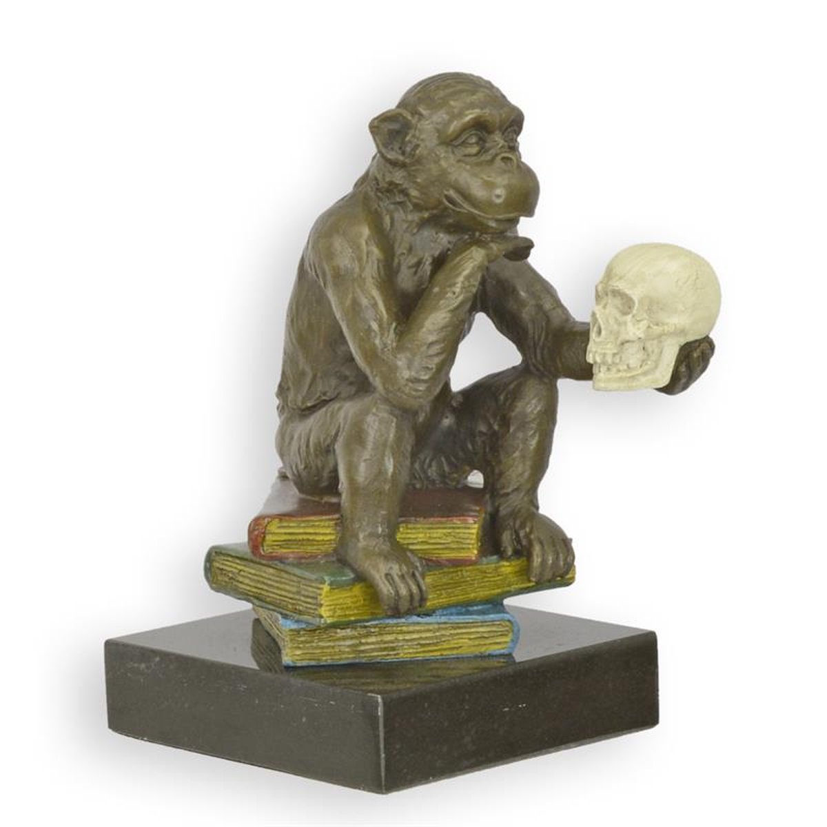 A BRONZE SCULPTURE OF THE PHILOSOPHIZING DARWIN MONKEY