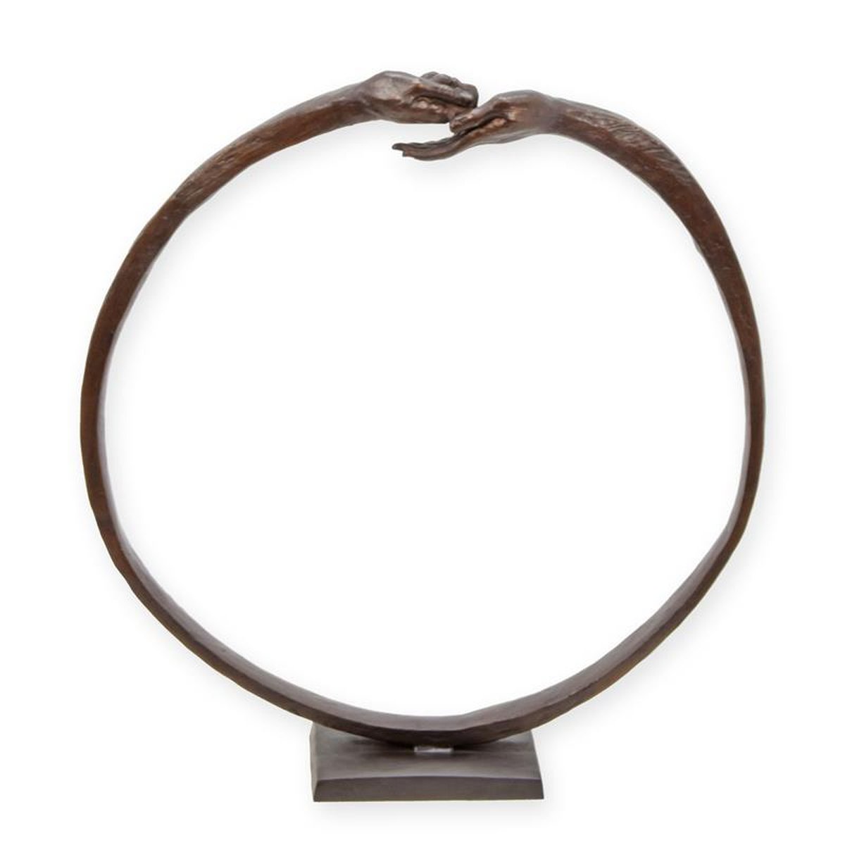 A BRONZE SCULPTURE OF THE RECEIVING AND GIVING HAND