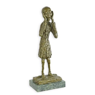 A BRONZE SCULPTURE OF THE SCREAM