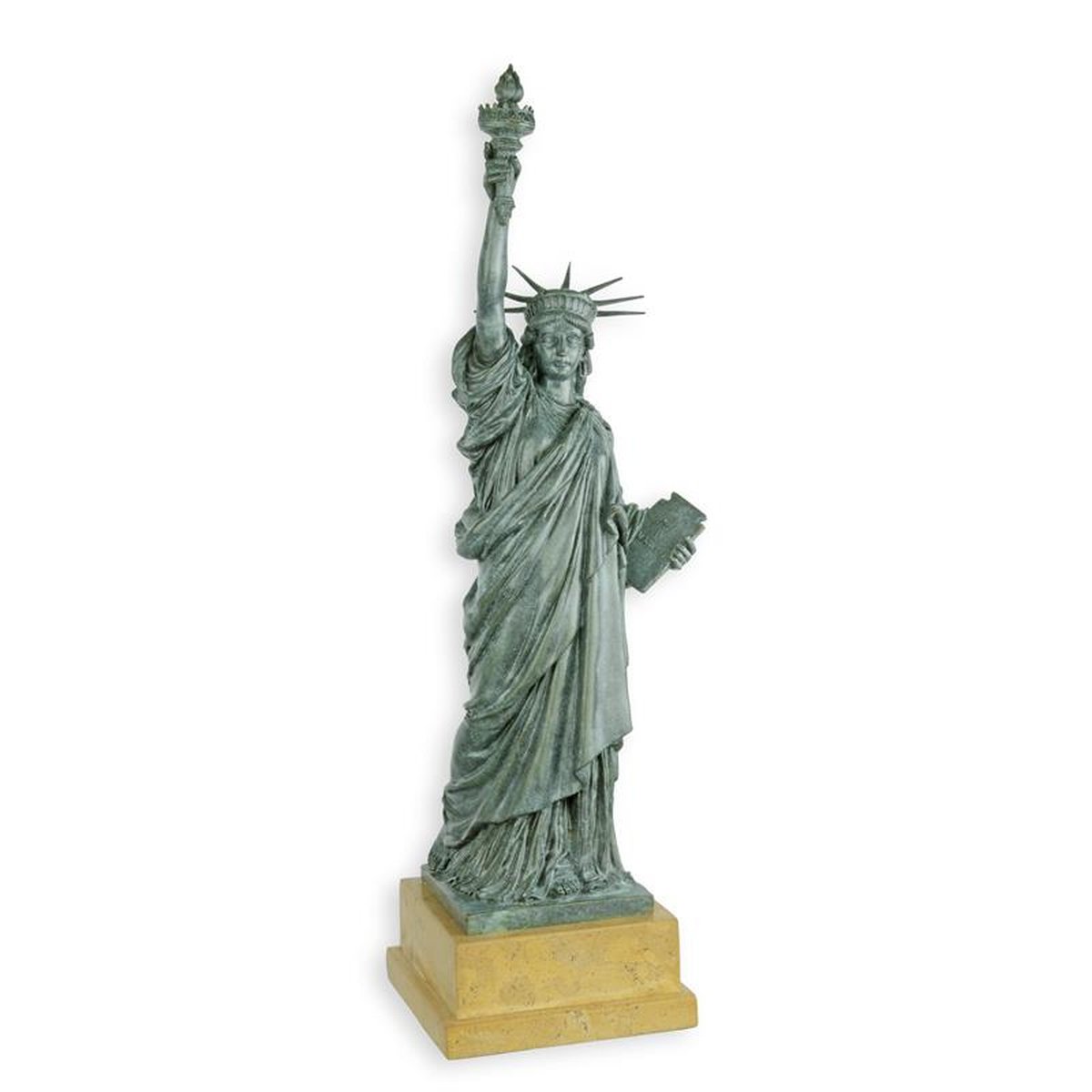 A BRONZE SCULPTURE OF THE STATUE OF LIBERTY