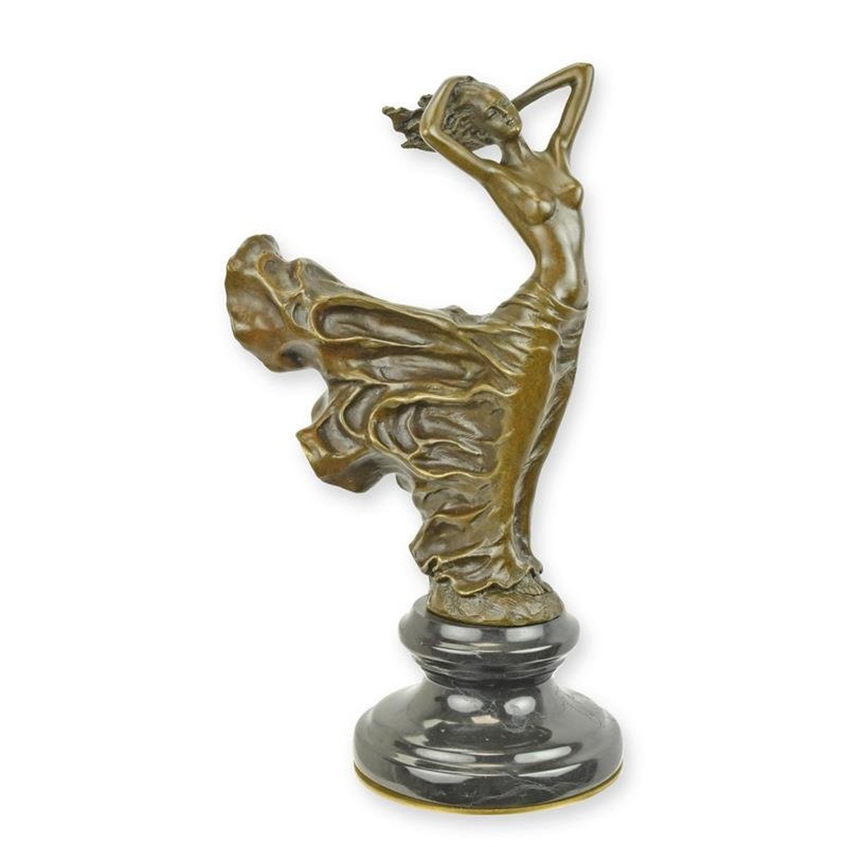 A Bronze Sculpture of the Swirling Dress (brass Plate Undern
