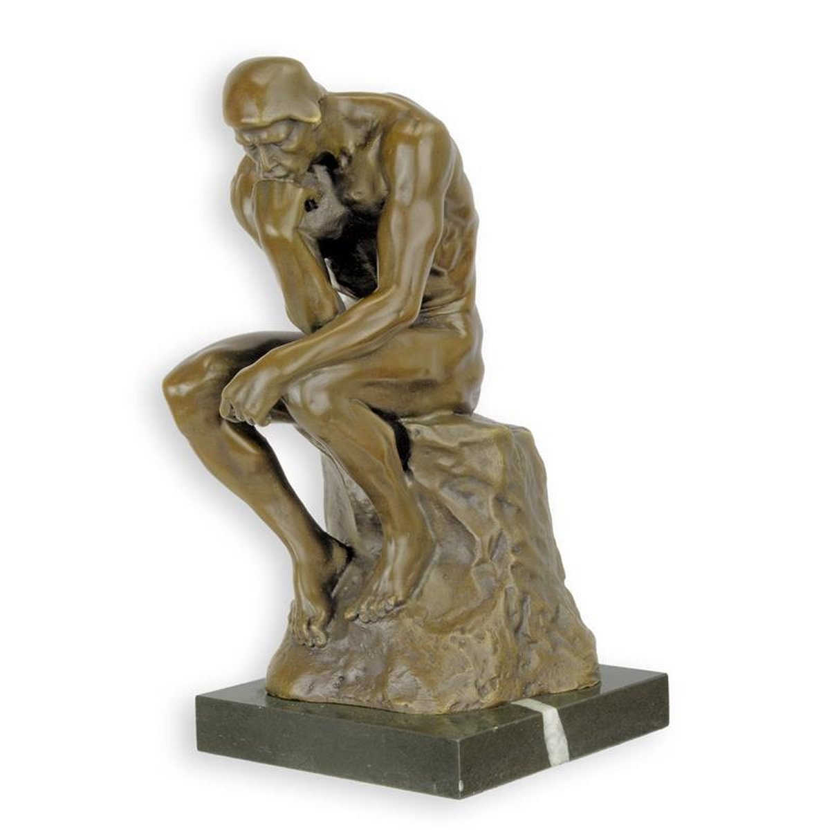 A BRONZE SCULPTURE OF THE THINKER