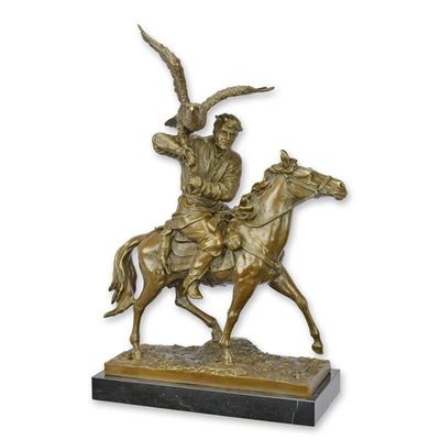 A BRONZE SCULPTURE OF THE TSAR'S FALCONER