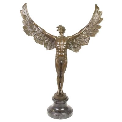 A BRONZE SCULPTURE OF THE WINGED DAY