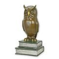 A BRONZE SCULPTURE OF THE WISE OWL