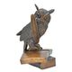 A BRONZE SCULPTURE OF THE WISE OWL WITH BOOKS