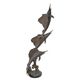 A BRONZE SCULPTURE OF THREE SAILFISH