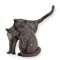A BRONZE SCULPTURE OF TWO CUDLING CATS