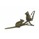 A BRONZE SCULPTURE OF TWO MICE ON A BRANCH