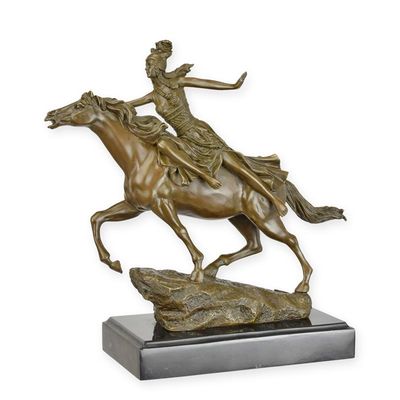 A BRONZE SCULPTURE OF VALKYRIE