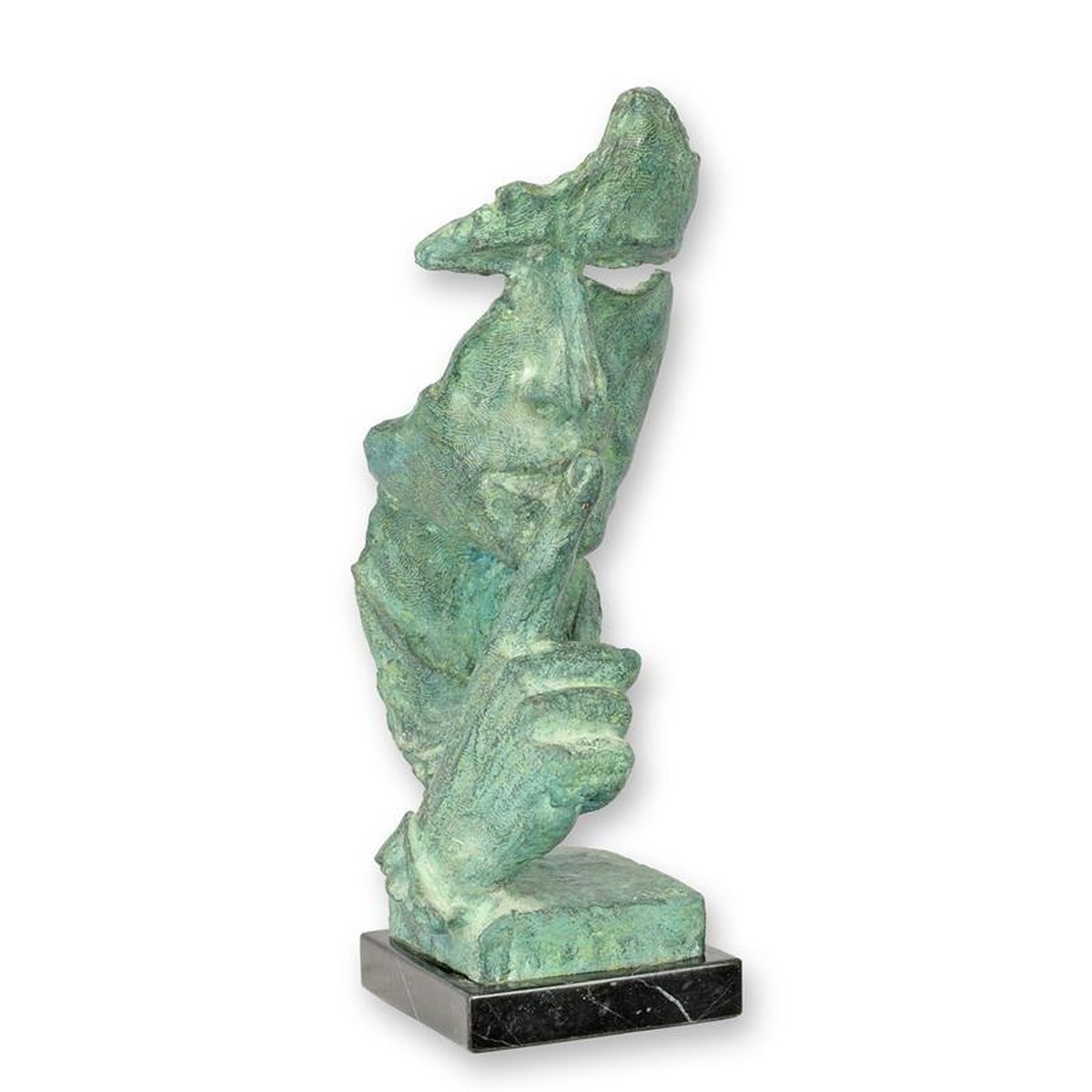 A BRONZE SCULPTURE SPEAK NO EVIL" - GREEN"
