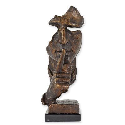 A BRONZE SCULPTURE SPEAK NO EVIL""