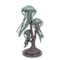 A BRONZE SCULTPURE OF A GROUP OF JELLY FISH