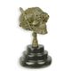 A BRONZE STEAMPUNK SCULPTURE OF A SKULL