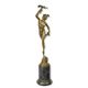 A BRONZE TROPHY OF MERCURY HOLDING ALOFT AN ELECTRA