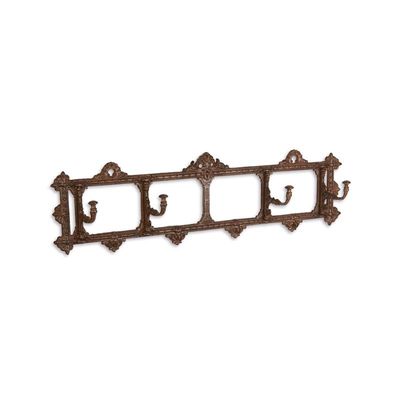 A BROWN CAST IRON COAT HOOK