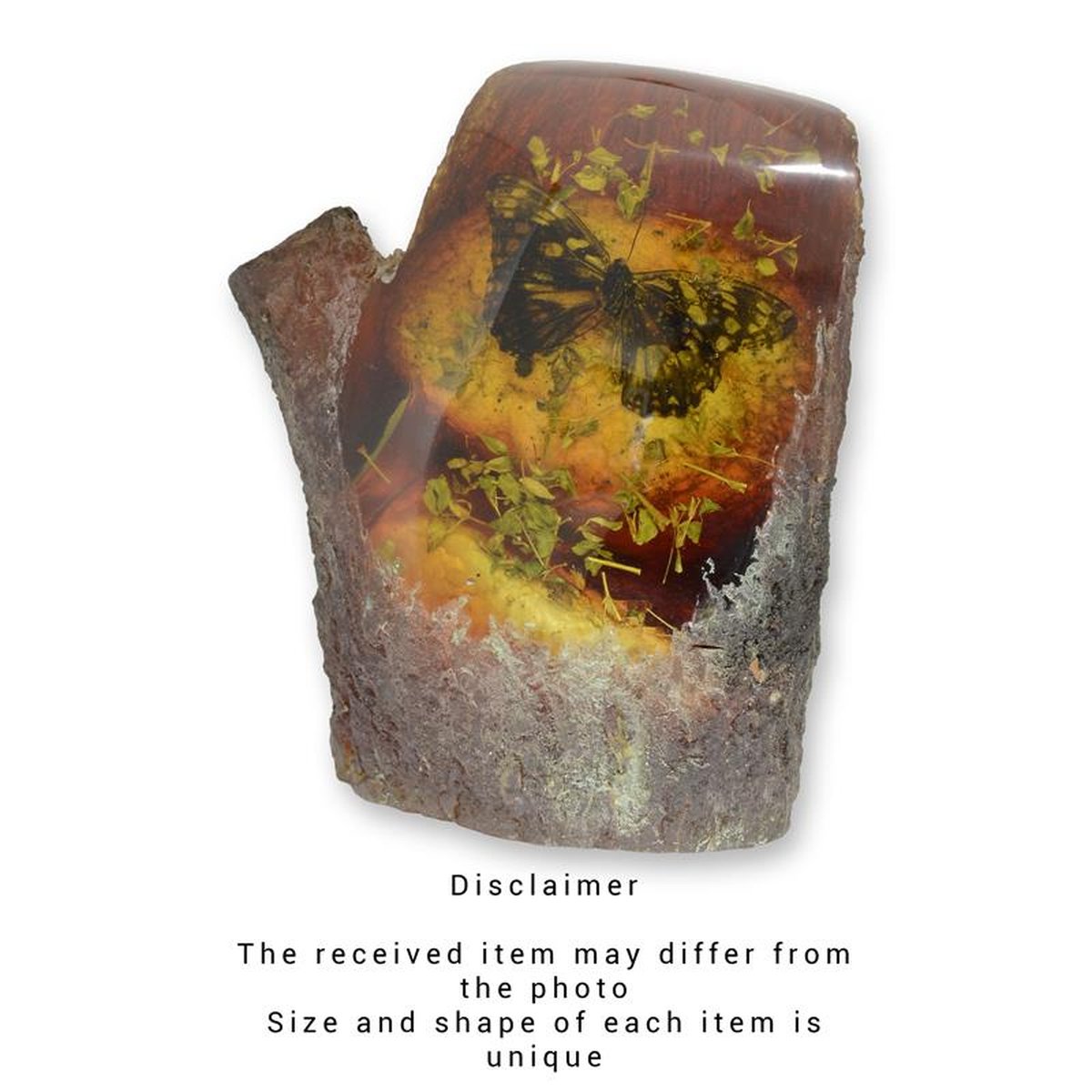 A BUTTERFLY ARTIFICIAL AMBER FOSSIL