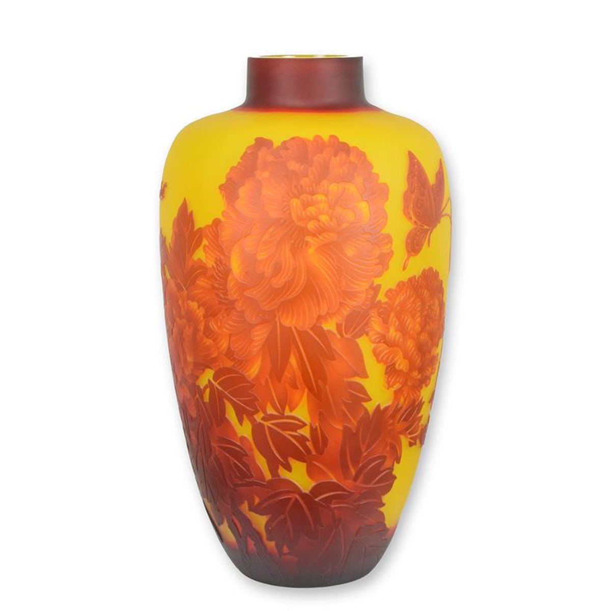 A CAMEO GLASS VASE 'DAHLIA'