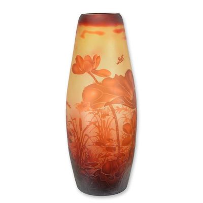 A CAMEO GLASS VASE 'DRAGON FLY'