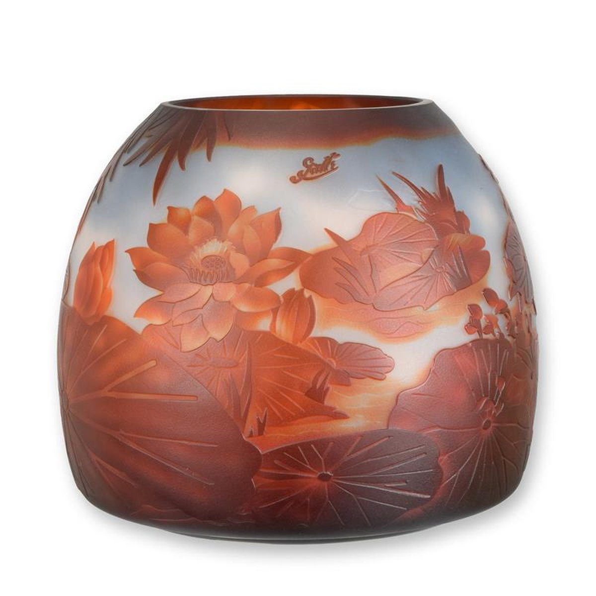 A CAMEO GLASS VASE 'LILY POND'
