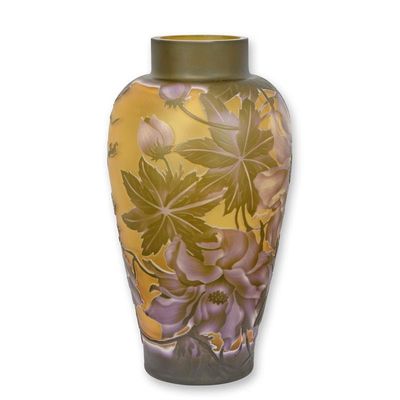 A CAMEO GLASS VASE 'PEONY'