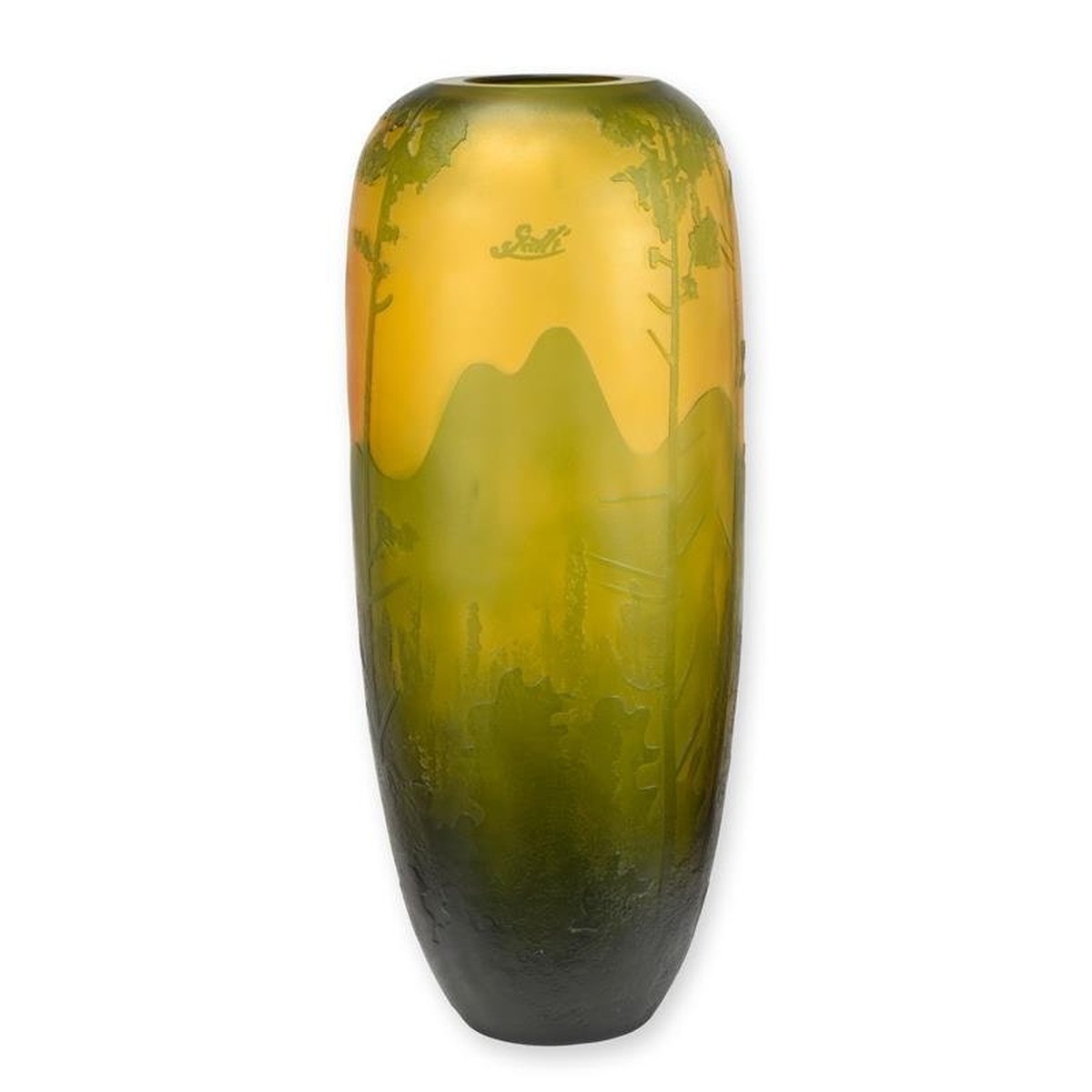 A Cameo Glass Vase 'pine Forest'