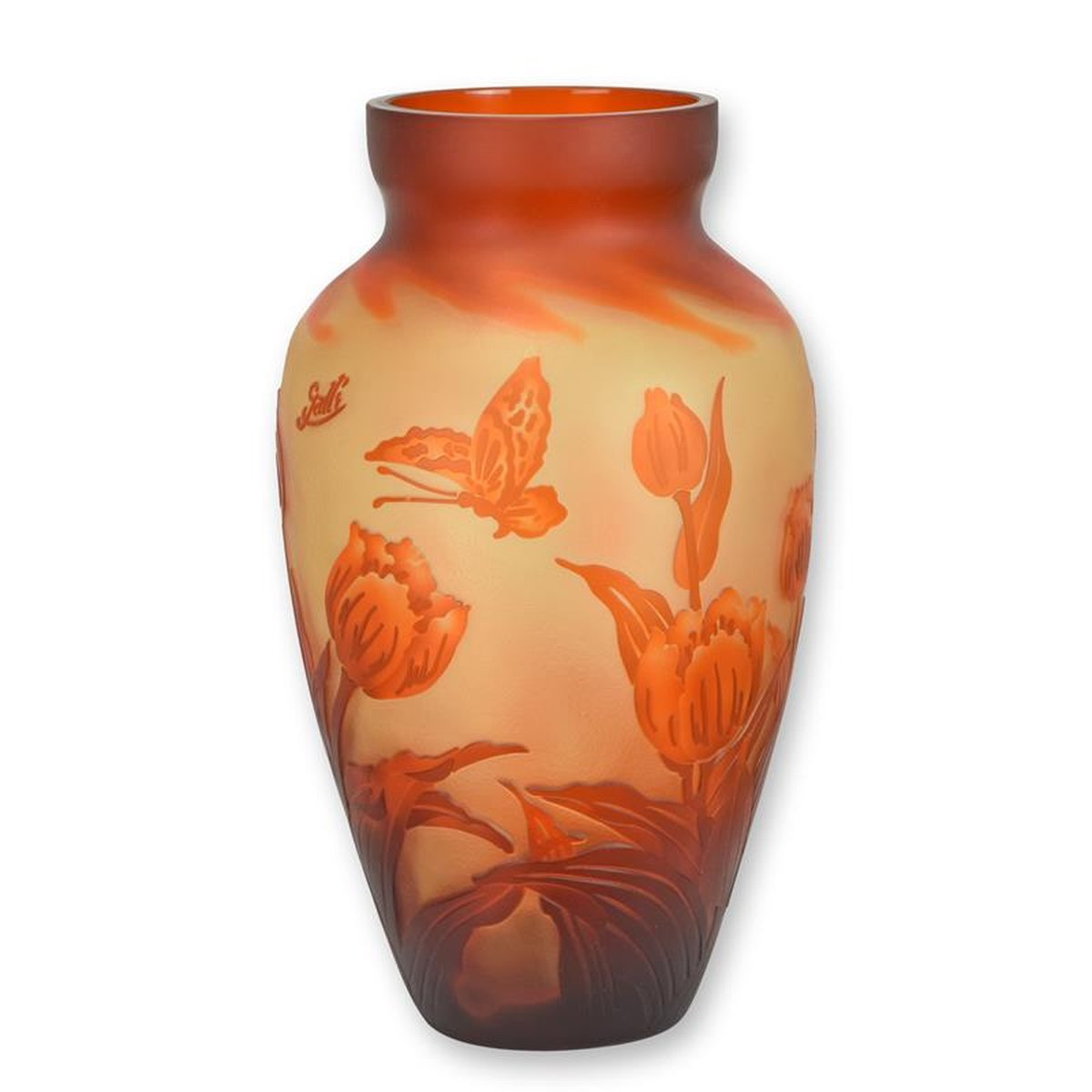 A CAMEO GLASS VASE 'TULIP'
