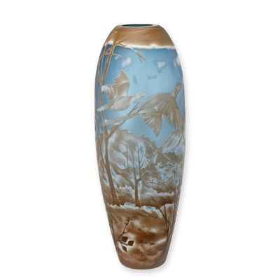 A CAMEO GLASS VASE 'WINTER LANDSCAPE'