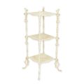 A CAST IRON 3 TIER FLOWER TABLE, WHITE
