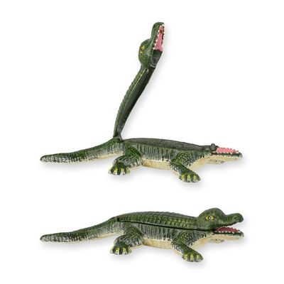 A CAST IRON ALLIGATOR TOOTHPICK HOLDER