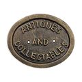 A CAST IRON ANTIQUES AND COLLECTABLES" PLAQUE"