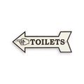 A CAST IRON ARROW SIGN TOILETS""