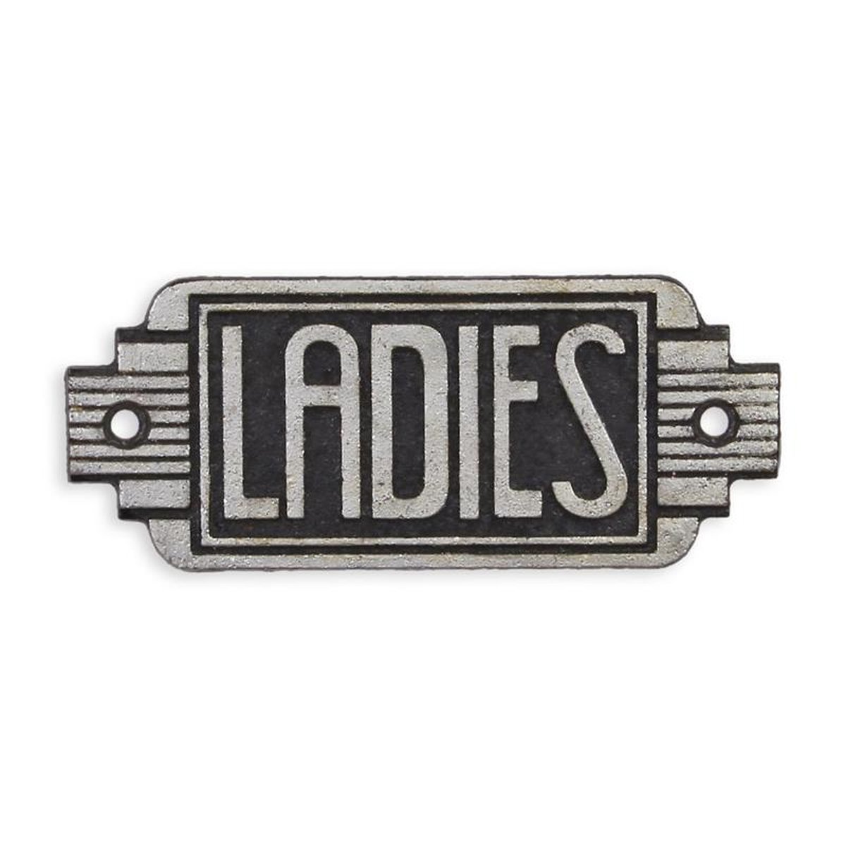 A CAST IRON ART DCO SIGN LADIES""