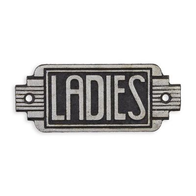 A CAST IRON ART DCO SIGN LADIES""