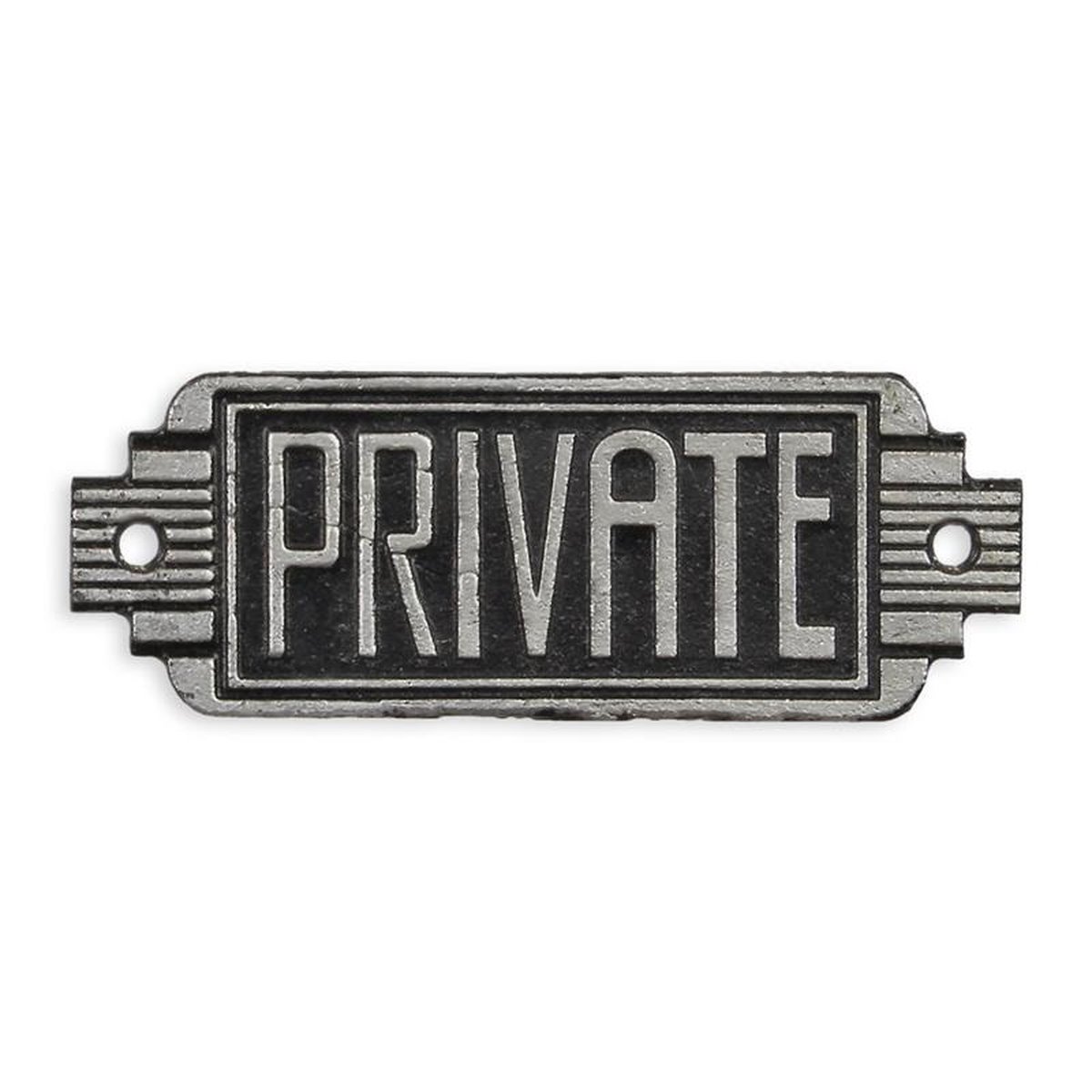 A CAST IRON ART DECO SIGN PRIVATE""