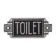 A CAST IRON ART DECO SIGN 'TOILET"