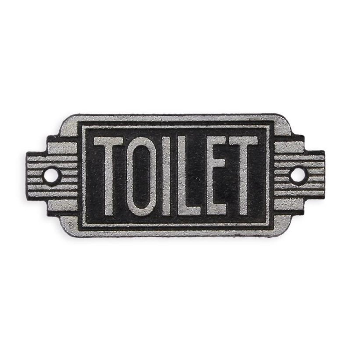 A CAST IRON ART DECO SIGN 'TOILET"