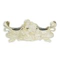 A CAST IRON ART NOUVEAU PLANTER WITH TIN INLAY - WHITE