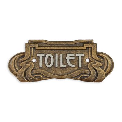 A CAST IRON ART NOUVEAU TOILET" PLAQUE"