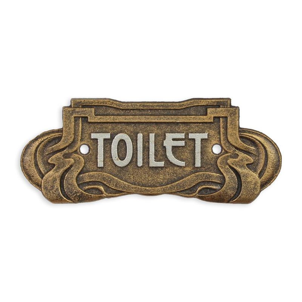 A CAST IRON ART NOUVEAU TOILET" PLAQUE"