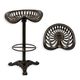 A CAST IRON BAR STOOL - BLACK