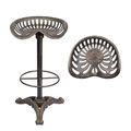 A CAST IRON BAR STOOL - BRONZE COLOUR