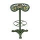 A CAST IRON BAR STOOL, J.D. GREEN