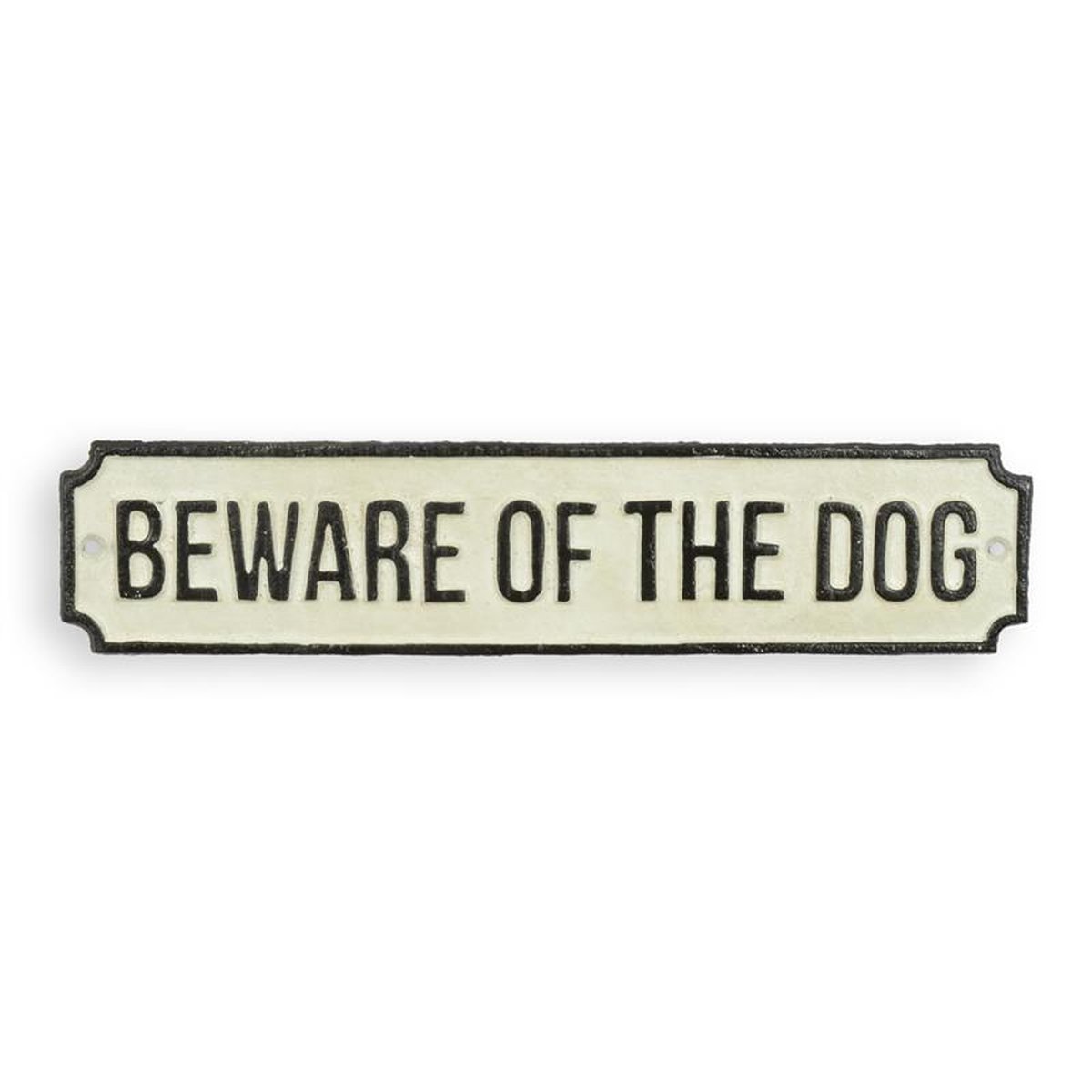 A CAST IRON BEWARE OF THE DOG" PLAQUE"