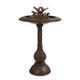 A CAST IRON BIRD BATH BROWN