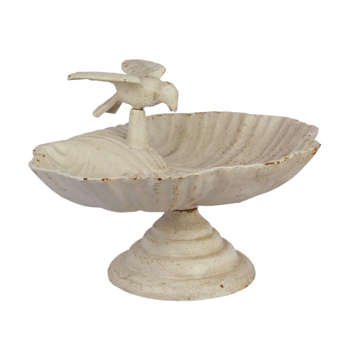 A CAST IRON BIRD BATH