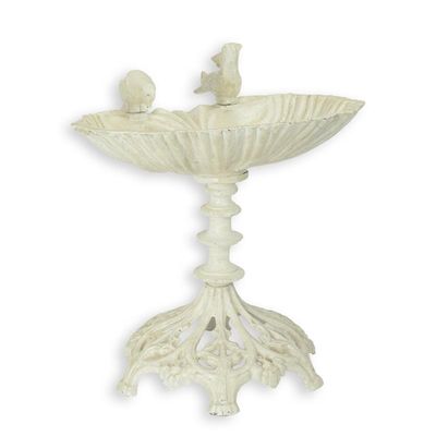 A CAST IRON BIRD BATH