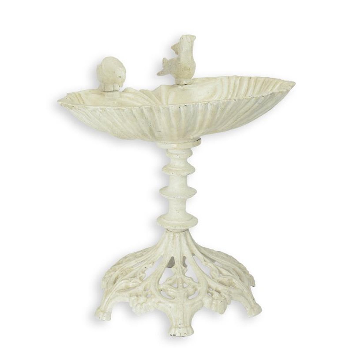 A CAST IRON BIRD BATH